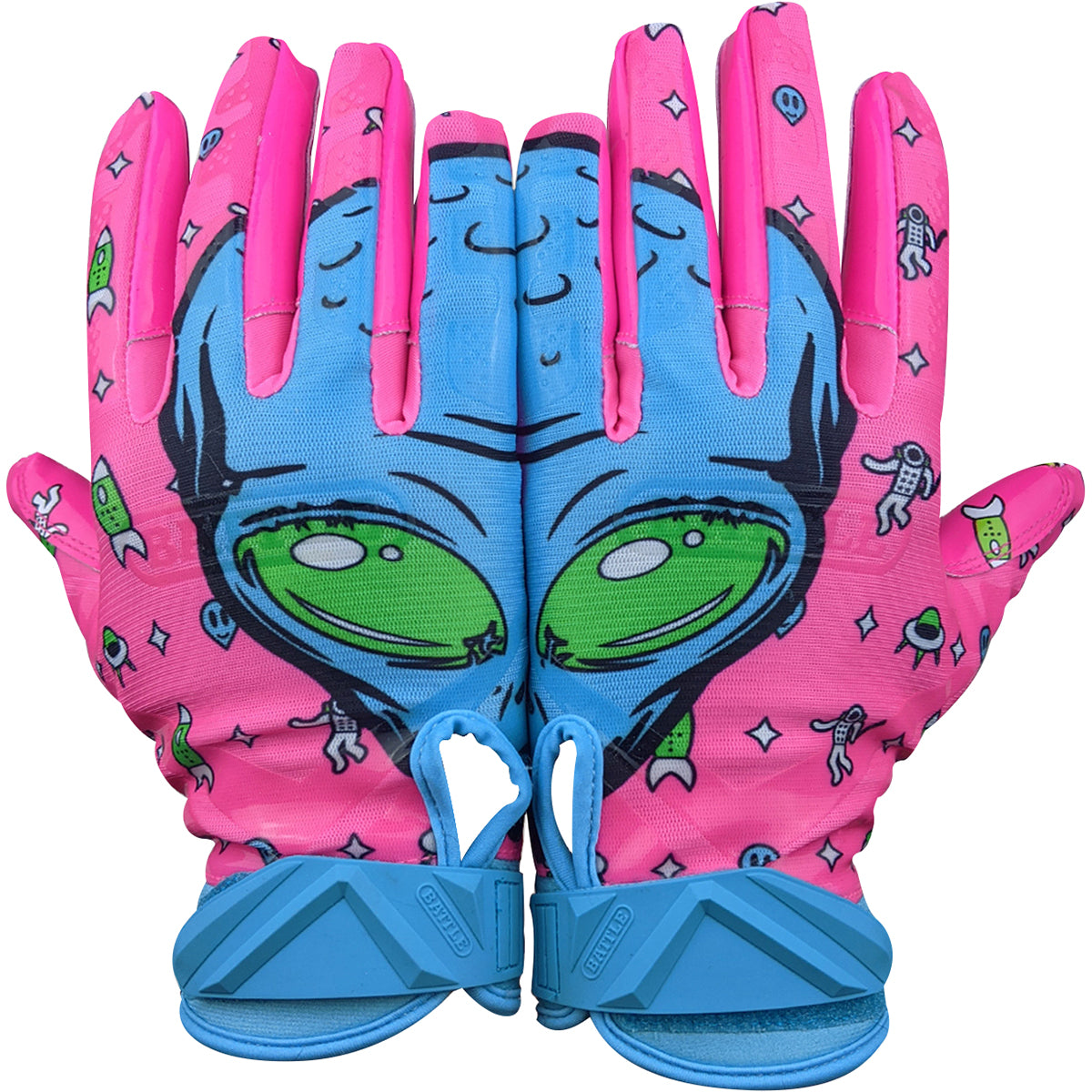 Battle Sports Adult Alien Cloaked Football Receiver Gloves - Pink Battle Sports