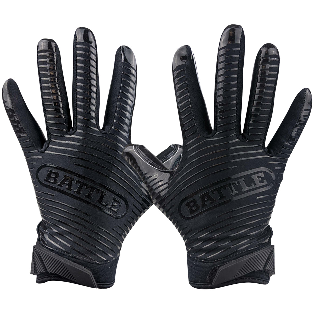 Battle Sports Doom 1.0 Adult Football Receiver Gloves - Black Battle Sports