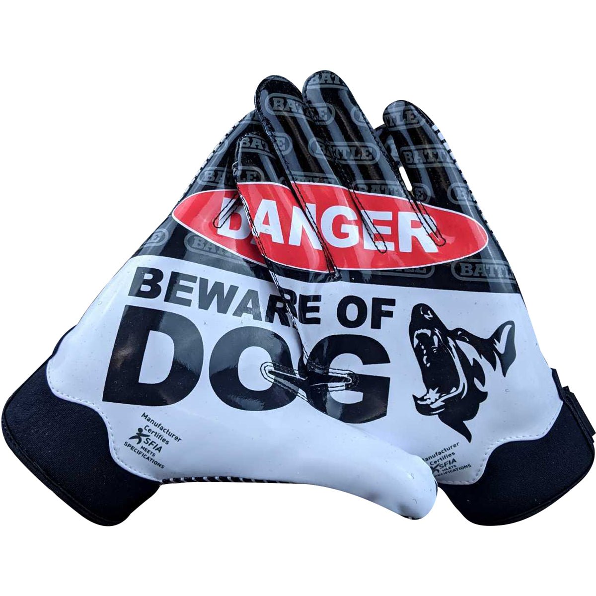 Battle Sports Beware of Dog Doom 1.0 Youth Football Receiver Gloves - Forza Sports