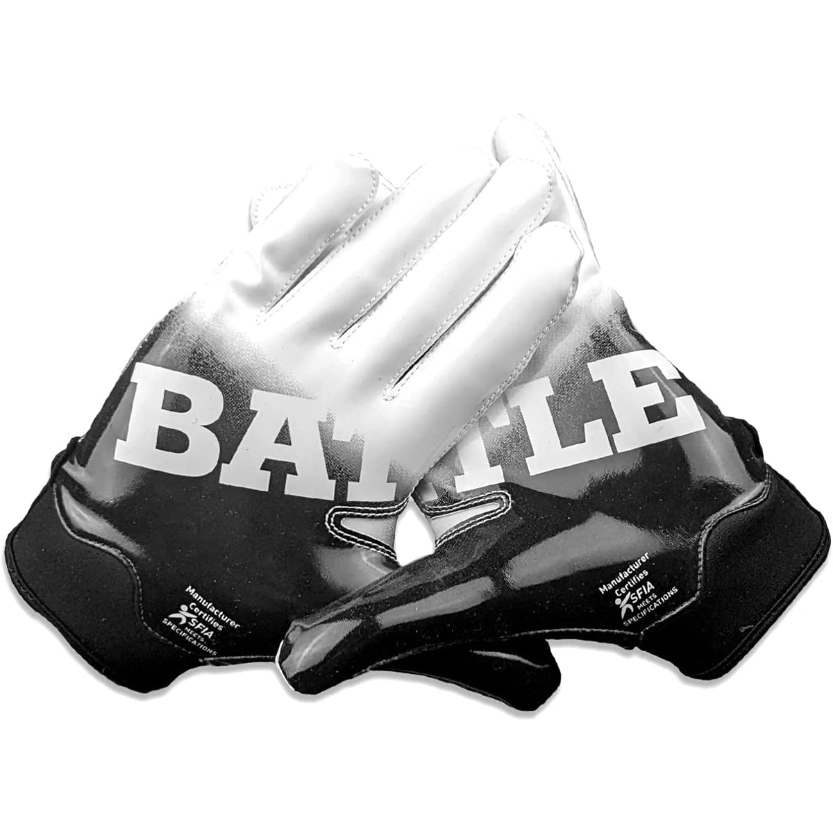 Battle Sports Adult Gradient Doom 1.0 Football Gloves - Black/White Battle Sports