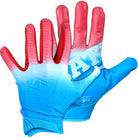 Battle Sports Adult Gradient Doom 1.0 Football Gloves - Red/White/Blue - Forza Sports