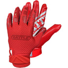 Battle Sports Youth TripleThreat UltraTack Football Gloves - Red Battle Sports