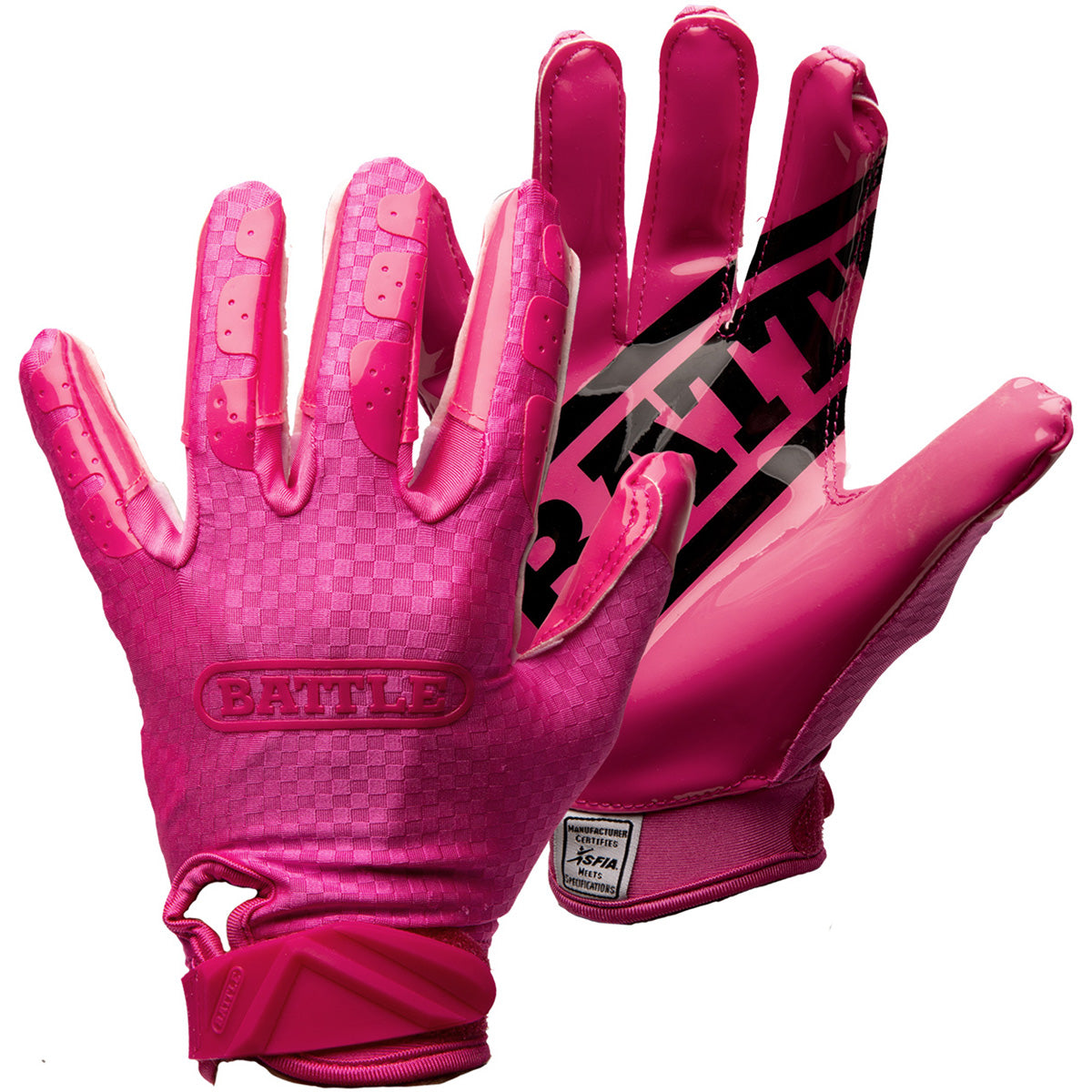 Battle Sports Youth TripleThreat UltraTack Football Gloves - Pink Battle Sports