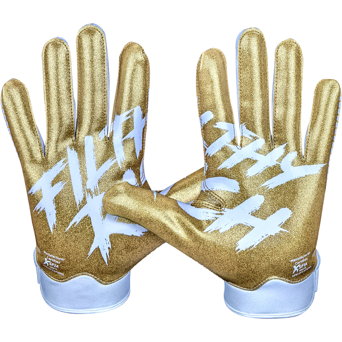 Battle Sports Adult Filthy Rich Doom 1.0 Football Receiver Gloves - Gold Battle Sports