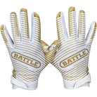 Battle Sports Youth Filthy Rich Doom 1.0 Football Receiver Gloves - Gold Battle Sports