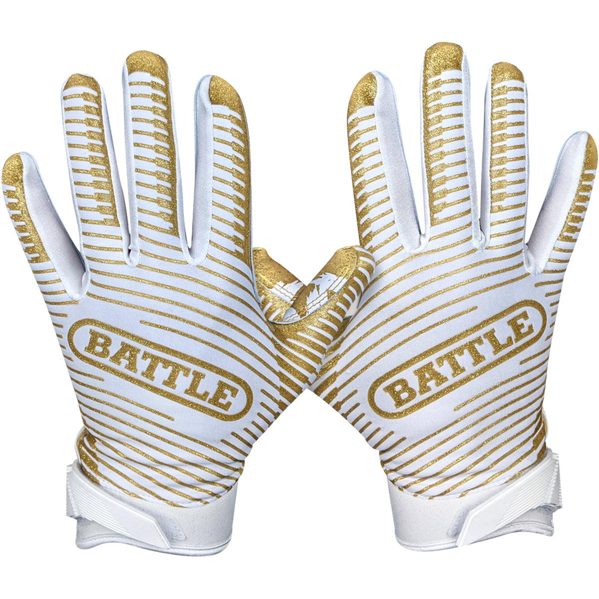 Battle Sports Adult Filthy Rich Doom 1.0 Football Receiver Gloves - Gold Battle Sports