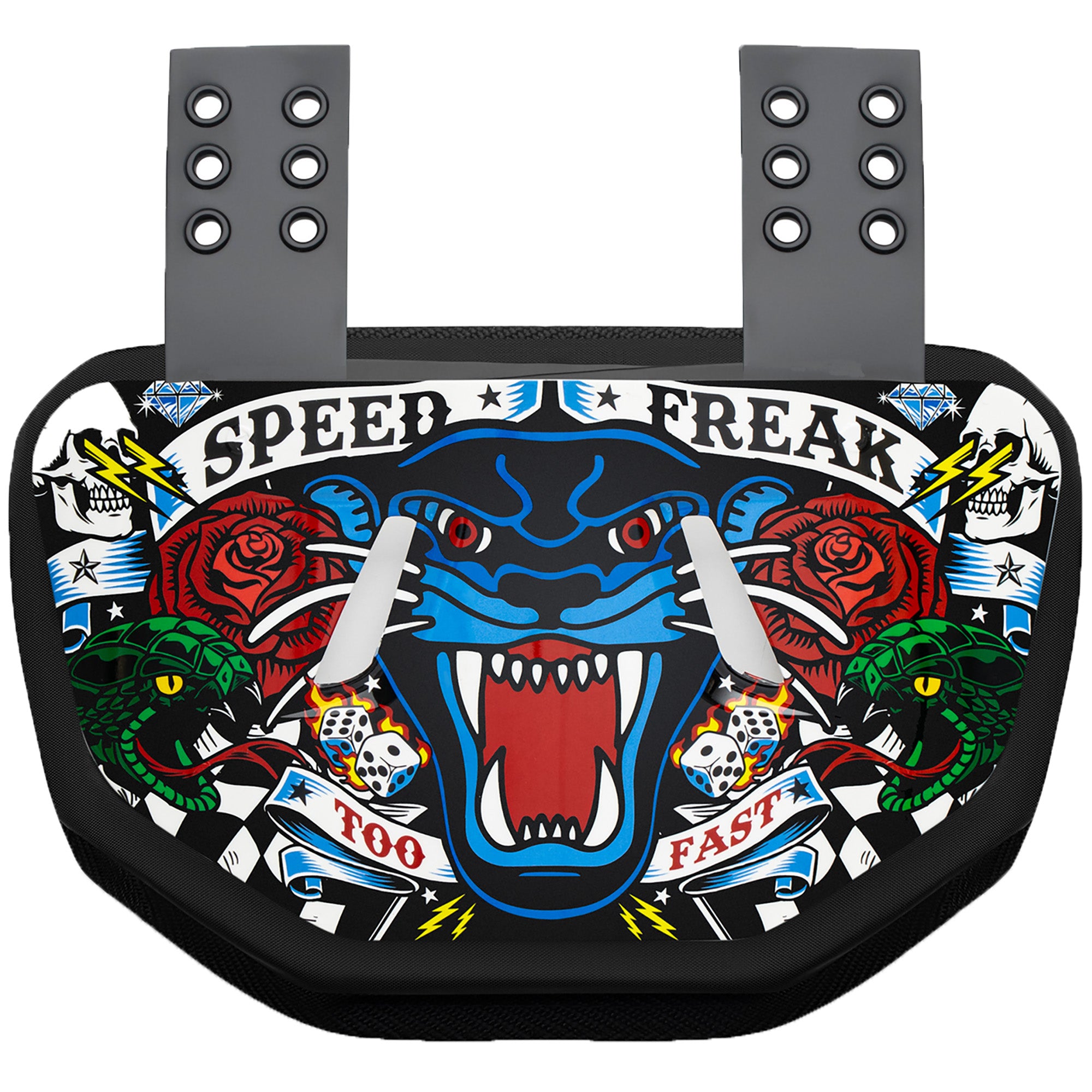 Battle Sports Speed Freak Chrome Protective Football Back Plate - Multicolor Battle Sports