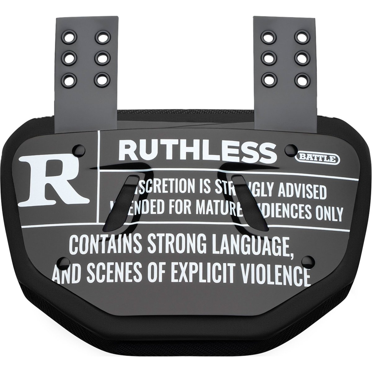 Battle Sports Ruthless Chrome Protective Football Back Plate - Black/White - Forza Sports