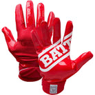 Battle Sports DoubleThreat UltraTack Football Gloves - Red/Red Battle Sports