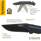 Camillus Thin Blue Line Knife - 7.75 " Overall - 3.25" Blade - Carbonitride Titanium Blade - Forza Sports