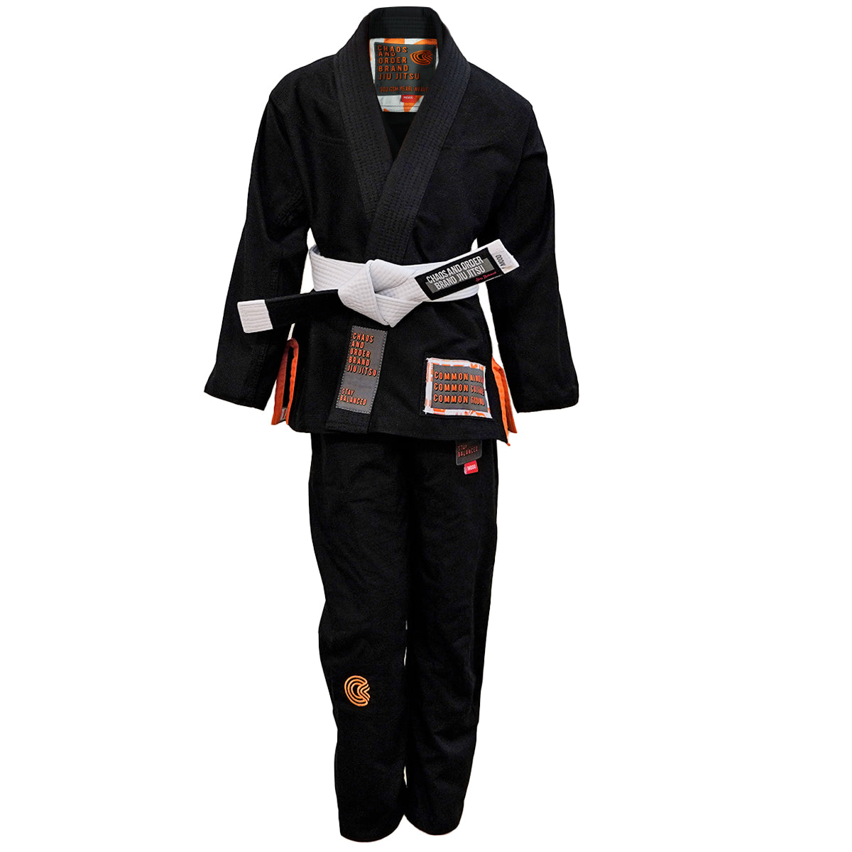 Chaos and Order Kid's Base Label V2 BJJ Gi - Black Chaos and Order