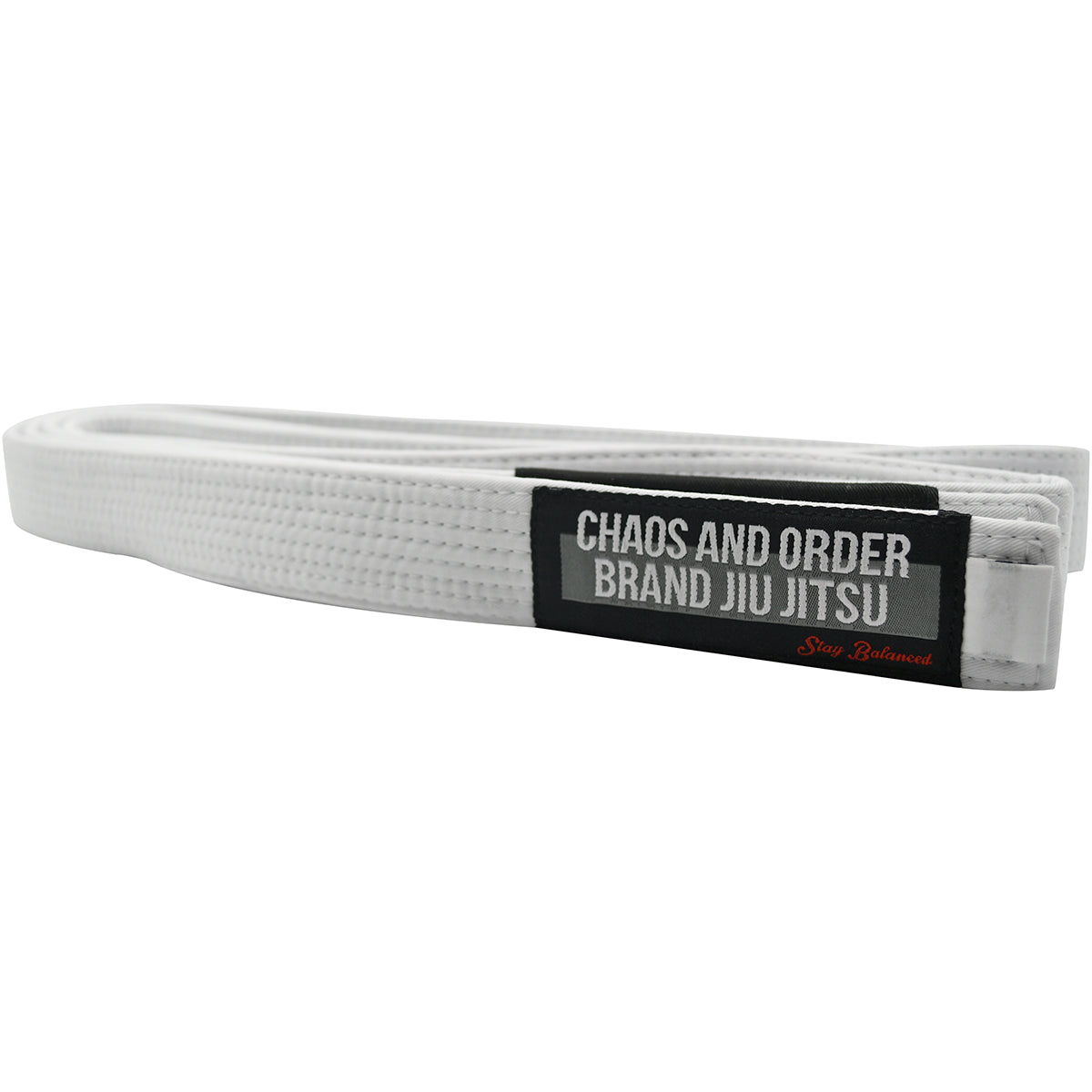 Chaos and Order Premium Jiu-Jitsu Rank Belt - White Chaos and Order