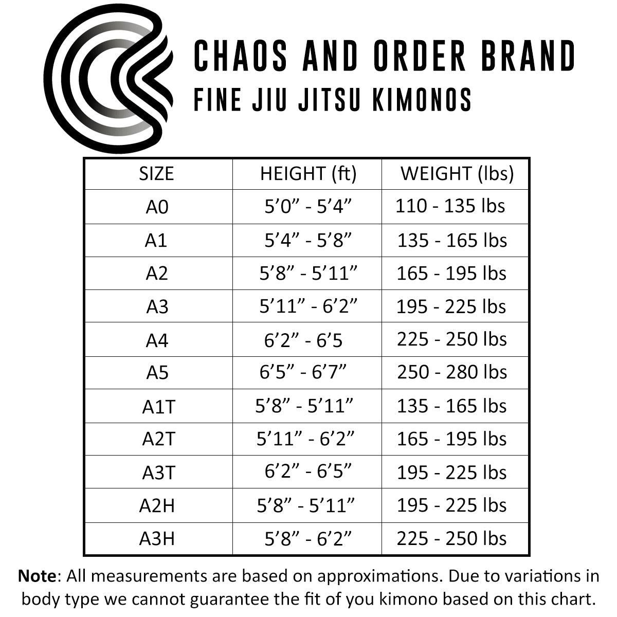 Chaos and Order Base Label V2 BJJ  Gi - Black Chaos & Order