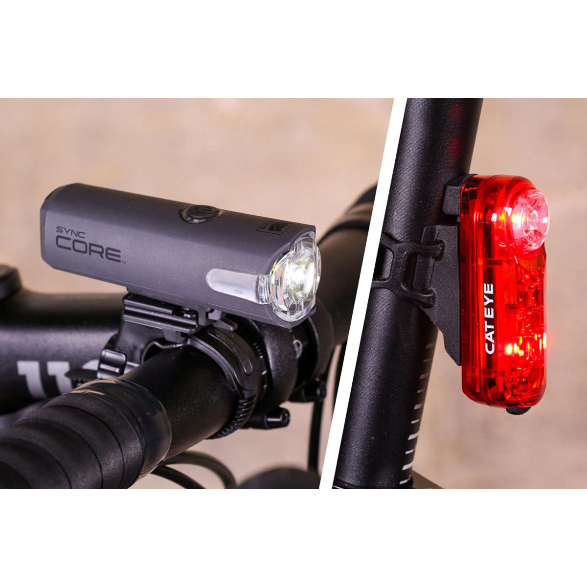 CatEye Sync Core and Kinetic Bicycle Light Kit - NW100RC/NW100K Set CatEye
