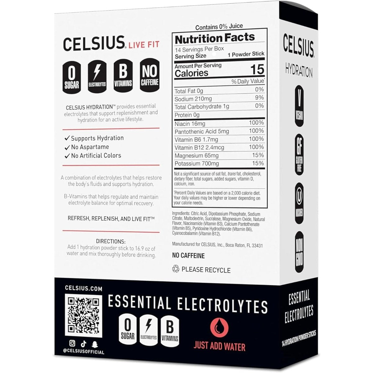 Celsius Hydration Sugar Free Electrolyte Drink Mix 4 Pack - Forza Sports