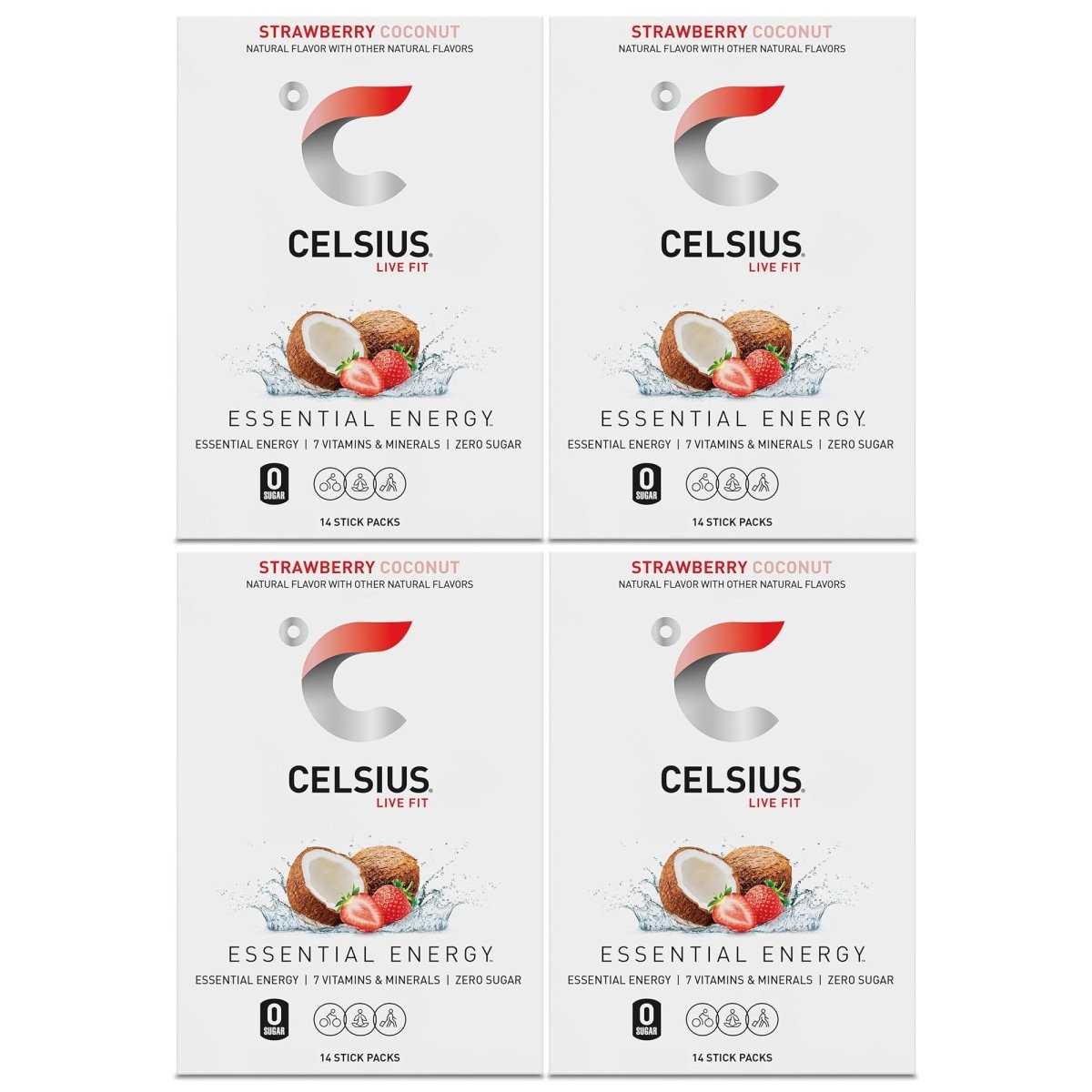 Celsius On - The - Go Zero Sugar Powder Stick Drink Mix 4 Pack - Forza Sports