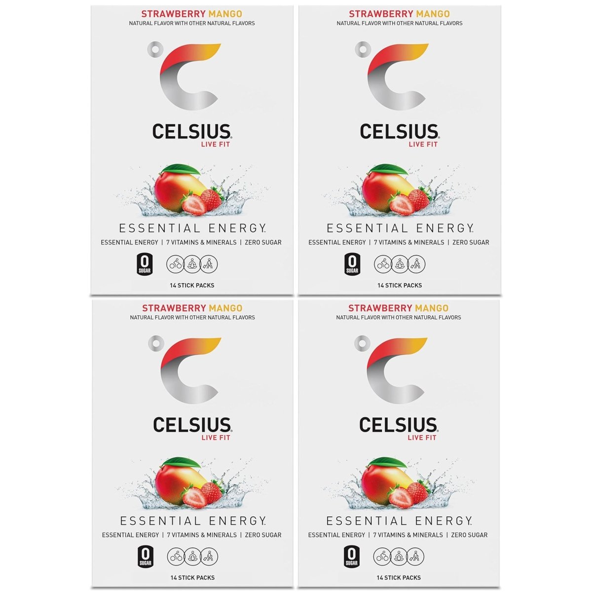 Celsius On - The - Go Zero Sugar Powder Stick Drink Mix 4 Pack - Forza Sports