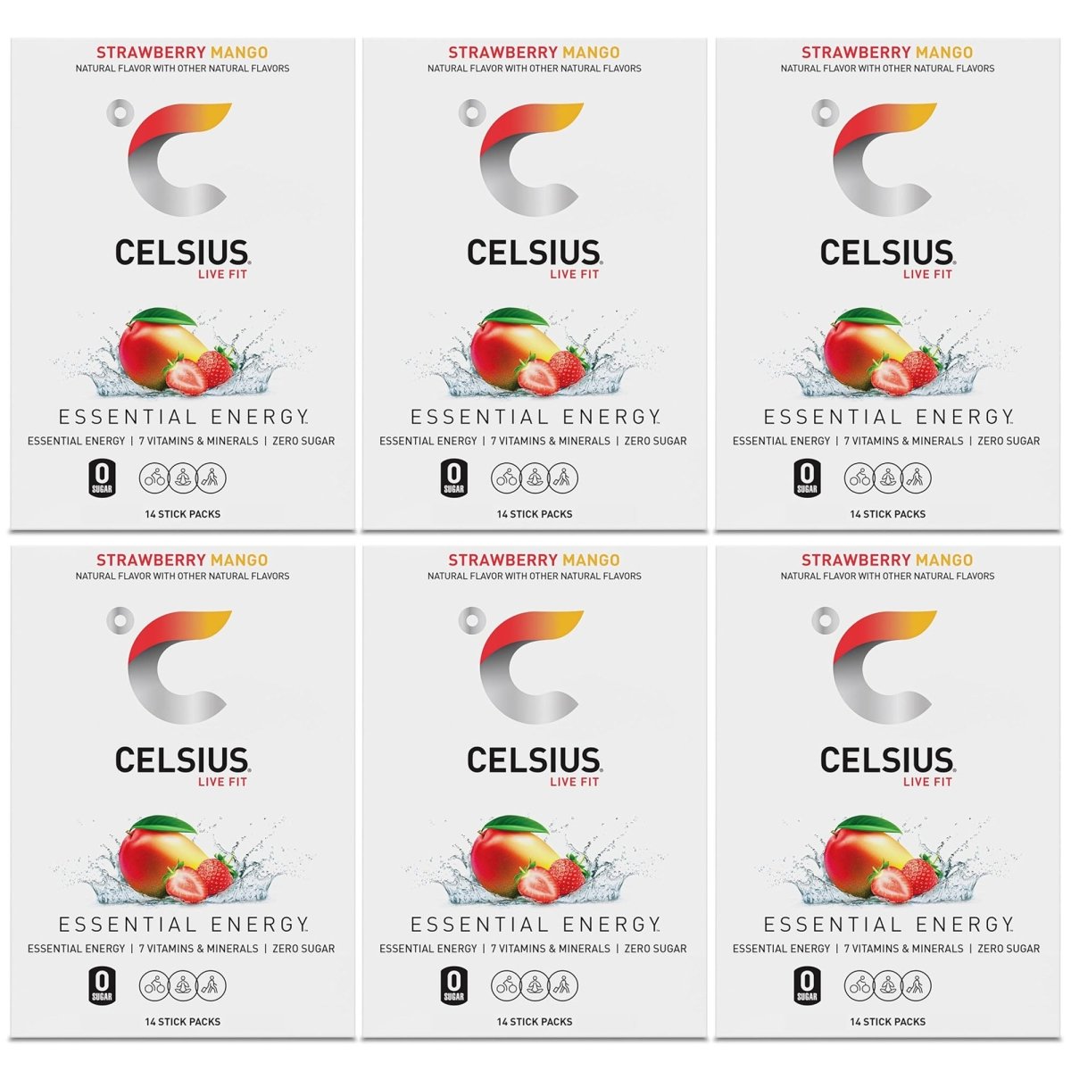 Celsius On - The - Go Zero Sugar Powder Stick Drink Mix 6 Pack - Forza Sports