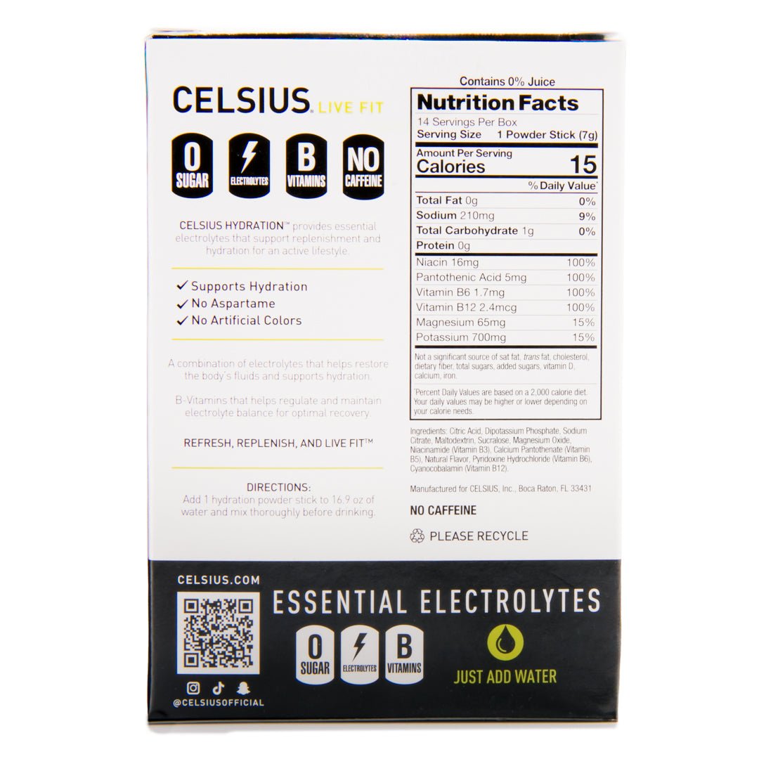 Celsius Hydration Sugar Free Electrolyte Drink Mix 2 Pack - Forza Sports