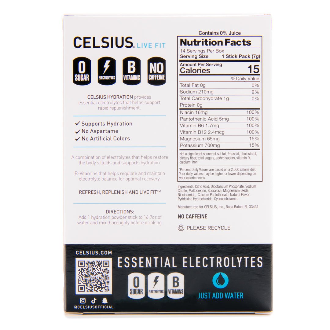 Celsius Hydration Sugar Free Electrolyte Drink Mix 2 Pack - Forza Sports