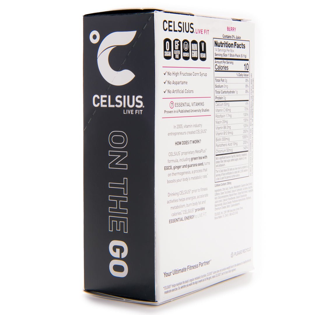Celsius On - The - Go Zero Sugar Powder Stick Drink Mix 6 Pack - Forza Sports