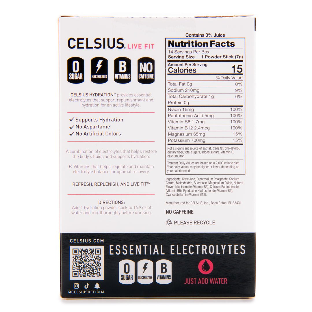 Celsius Hydration Sugar Free Electrolyte Drink Mix 6 Pack - Forza Sports