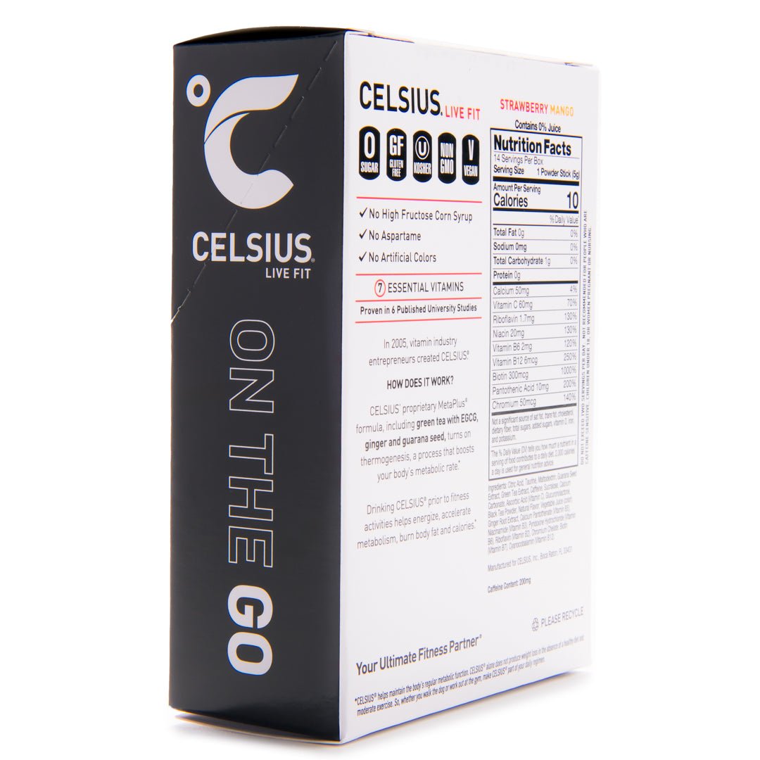 Celsius On - The - Go Zero Sugar Powder Stick Drink Mix 6 Pack - Forza Sports