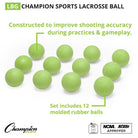 Champion Sports Lacrosse Ball, Green, Bulk Pack - Forza Sports