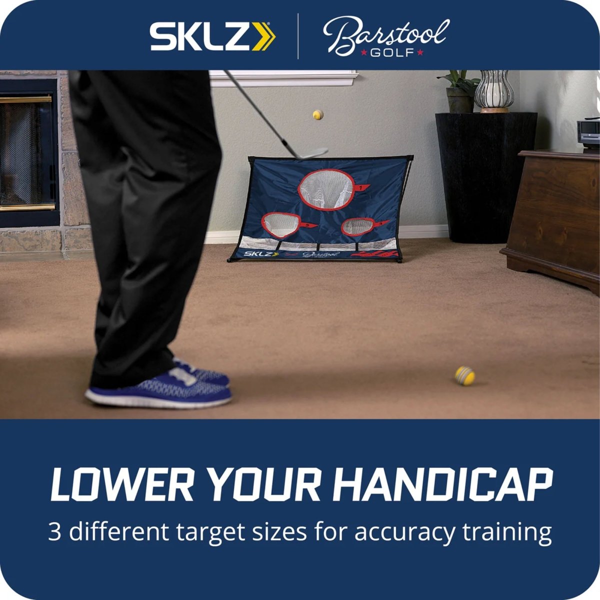SKLZ Barstool Golf Quickster Chipping Net, Multi Target Trainer - Forza Sports