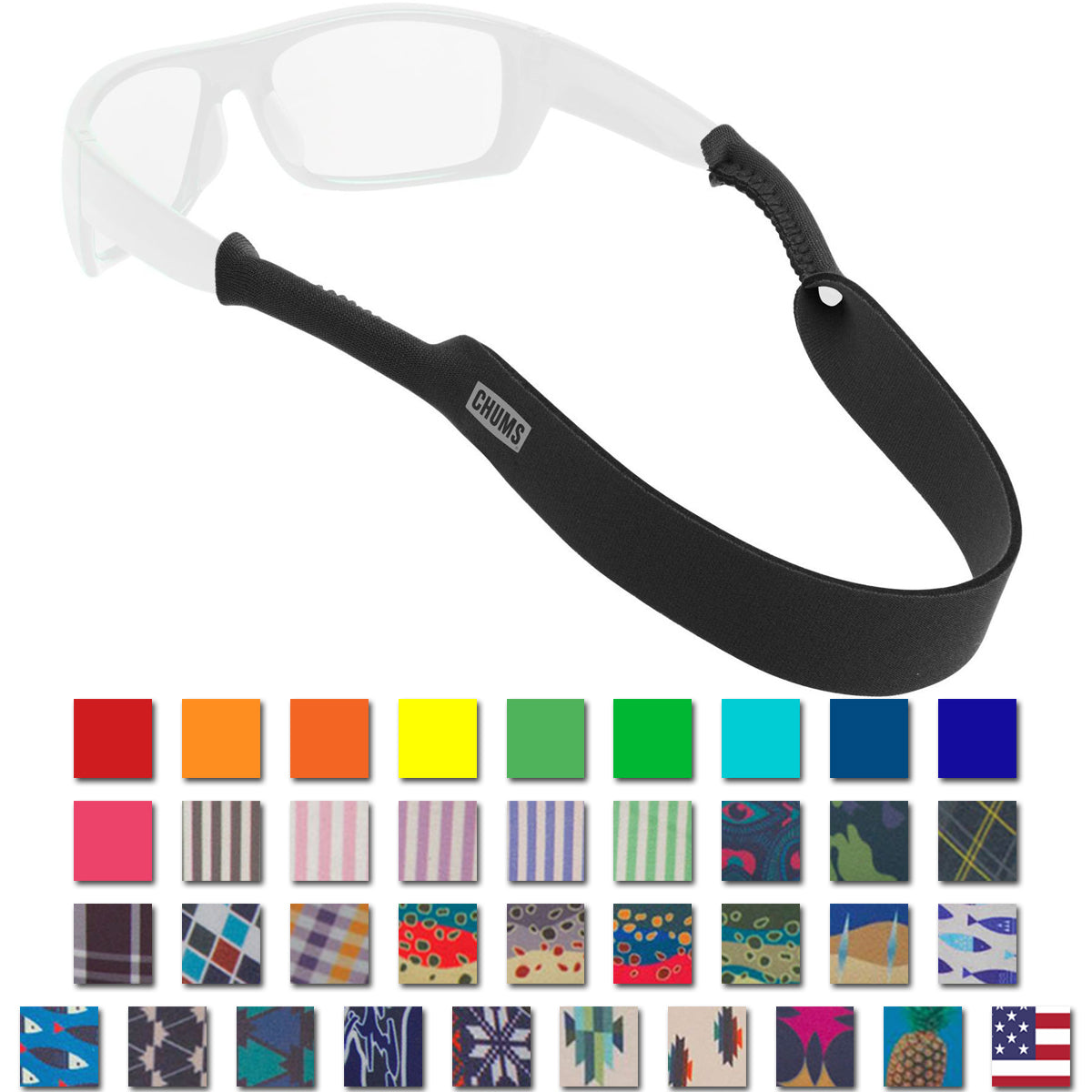 Chums Neoprene Classic Lightweight Adjustable Sunglasses Eyewear Retainer Chums