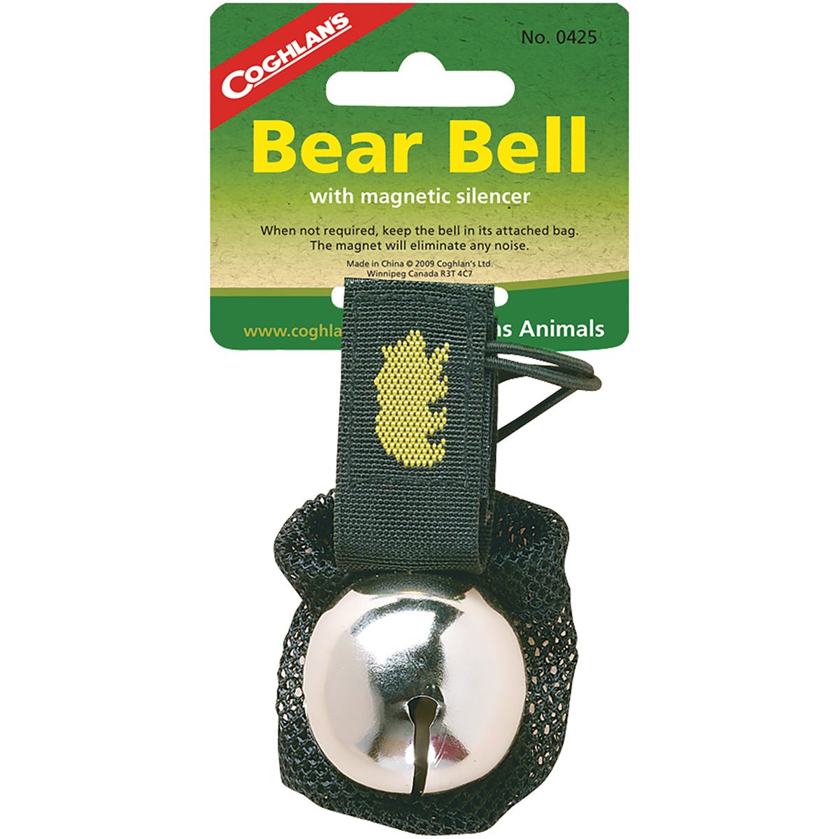 Coghlan's Bear Bell w/ Magnetic Silencer & Carry Strap Safety (2 Pack), Silver - Forza Sports