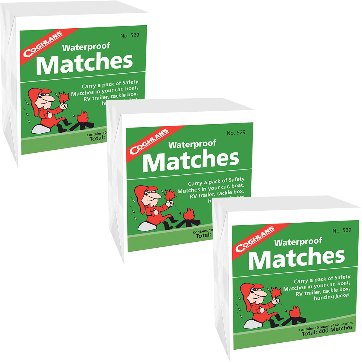 Coghlan's Waterproof Matches (30 Boxes), 1,200 Total Matches, Safety w/ Striker Coghlan's
