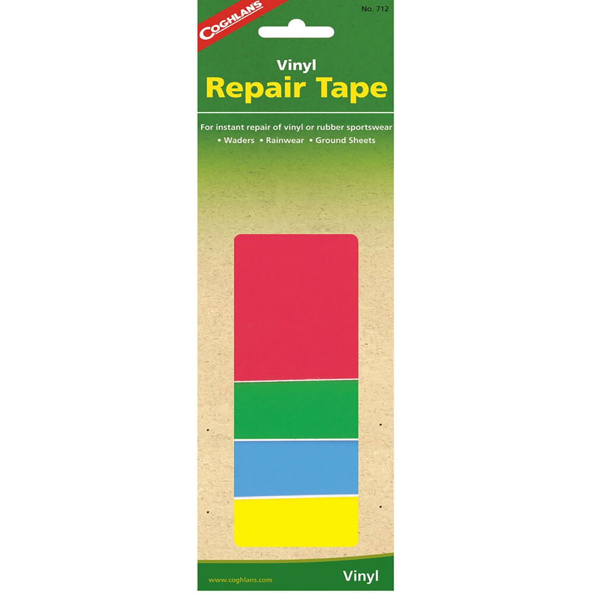 Coghlan's Vinyl Repair Tape (4 Pieces), Rainwear Adhesive Camping Patches Tent - Forza Sports