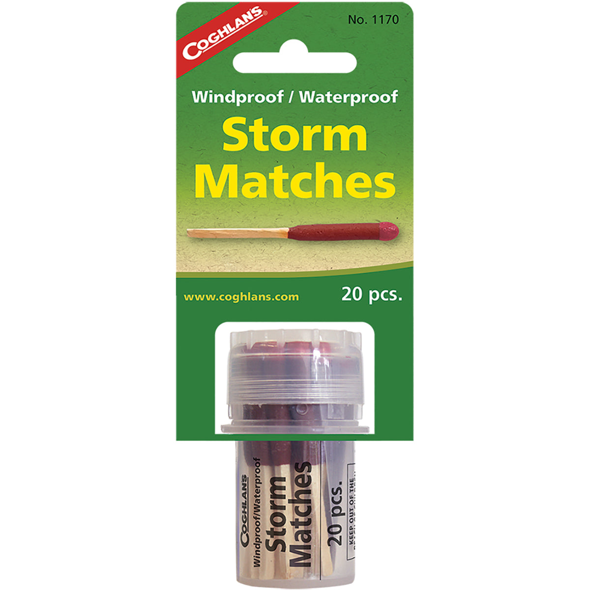 Coghlan's Windproof Waterproof Storm Matches (20 pcs) Emergency Dual Strikers Coghlan's