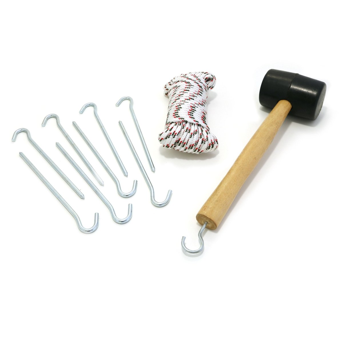 Coghlan's Steel Tent Peg 8 - Pack with 50' Cord and Mallet - Forza Sports