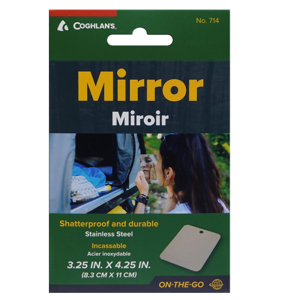 Coghlan's Stainless Steel Mirror, Unbreakable for Travel, Camping, Hiking, Pack - Forza Sports