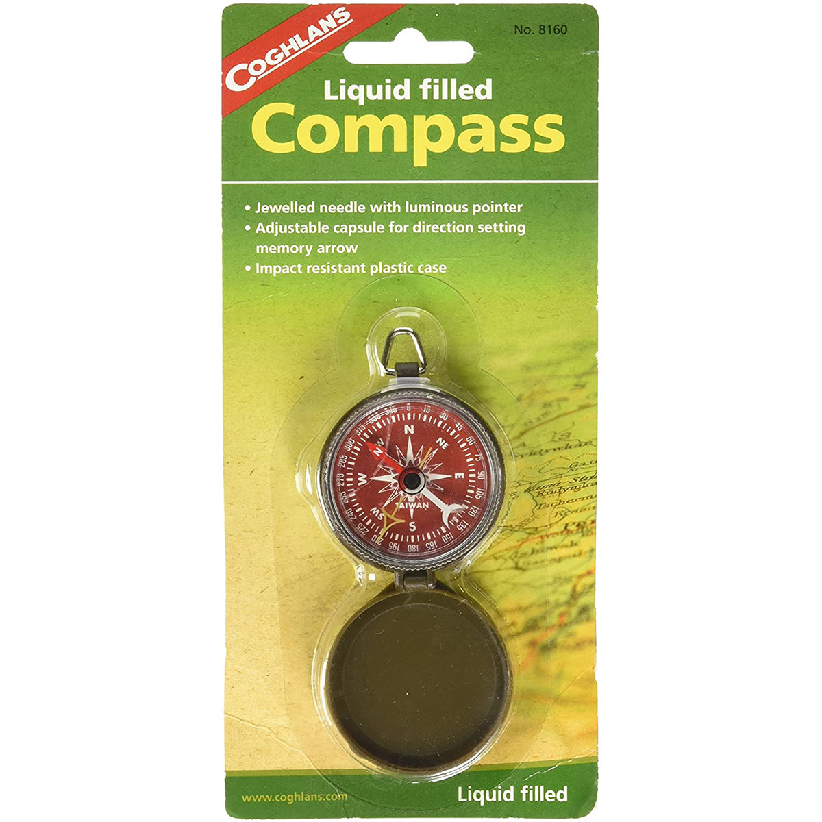 Coghlan's Liquid Filled Pocket Compass with Case, Survival Camping Outdoors Coghlan's