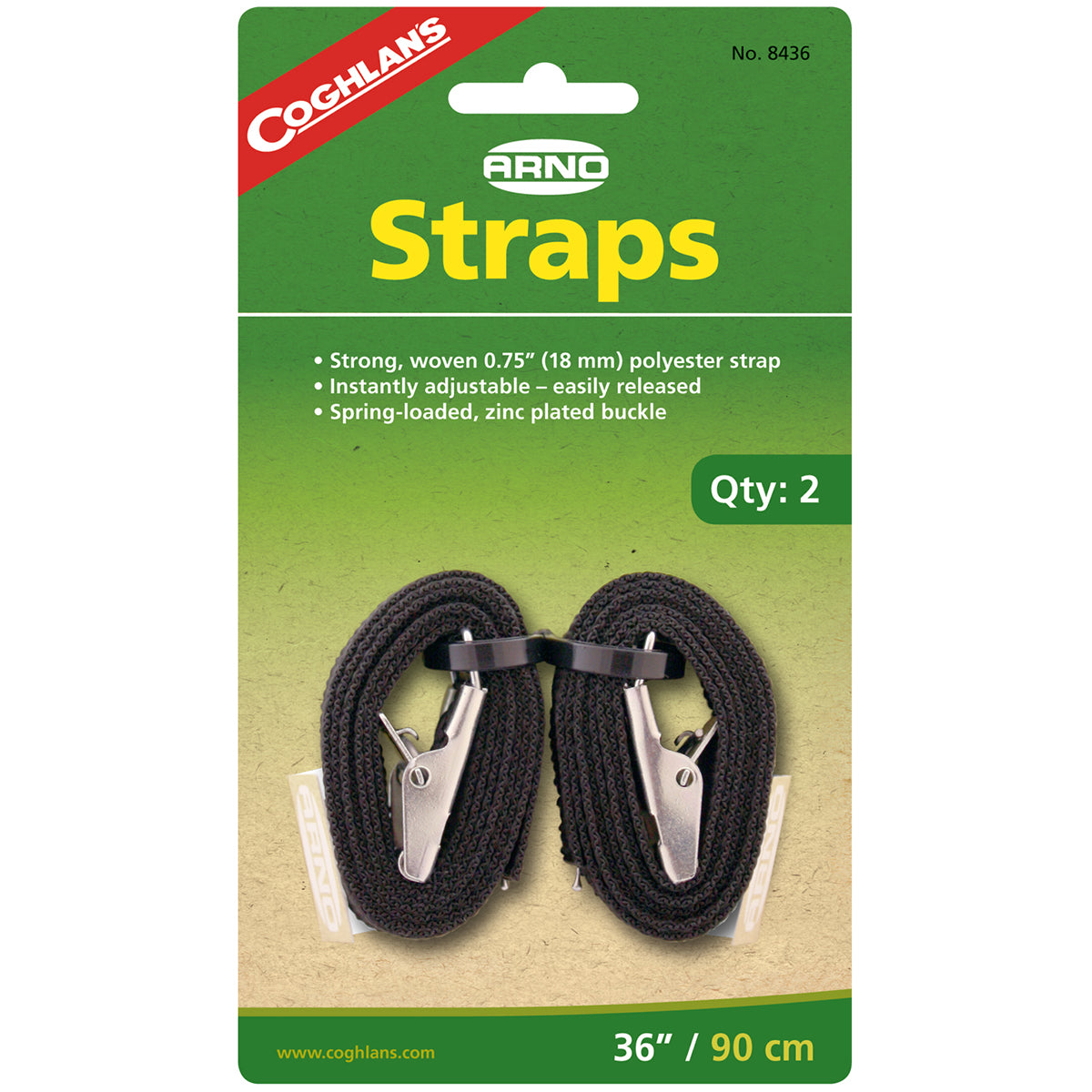 Coghlan's 36" Arno Straps (2 Count), Woven Polyester, Camping Hiking Survival Coghlan's