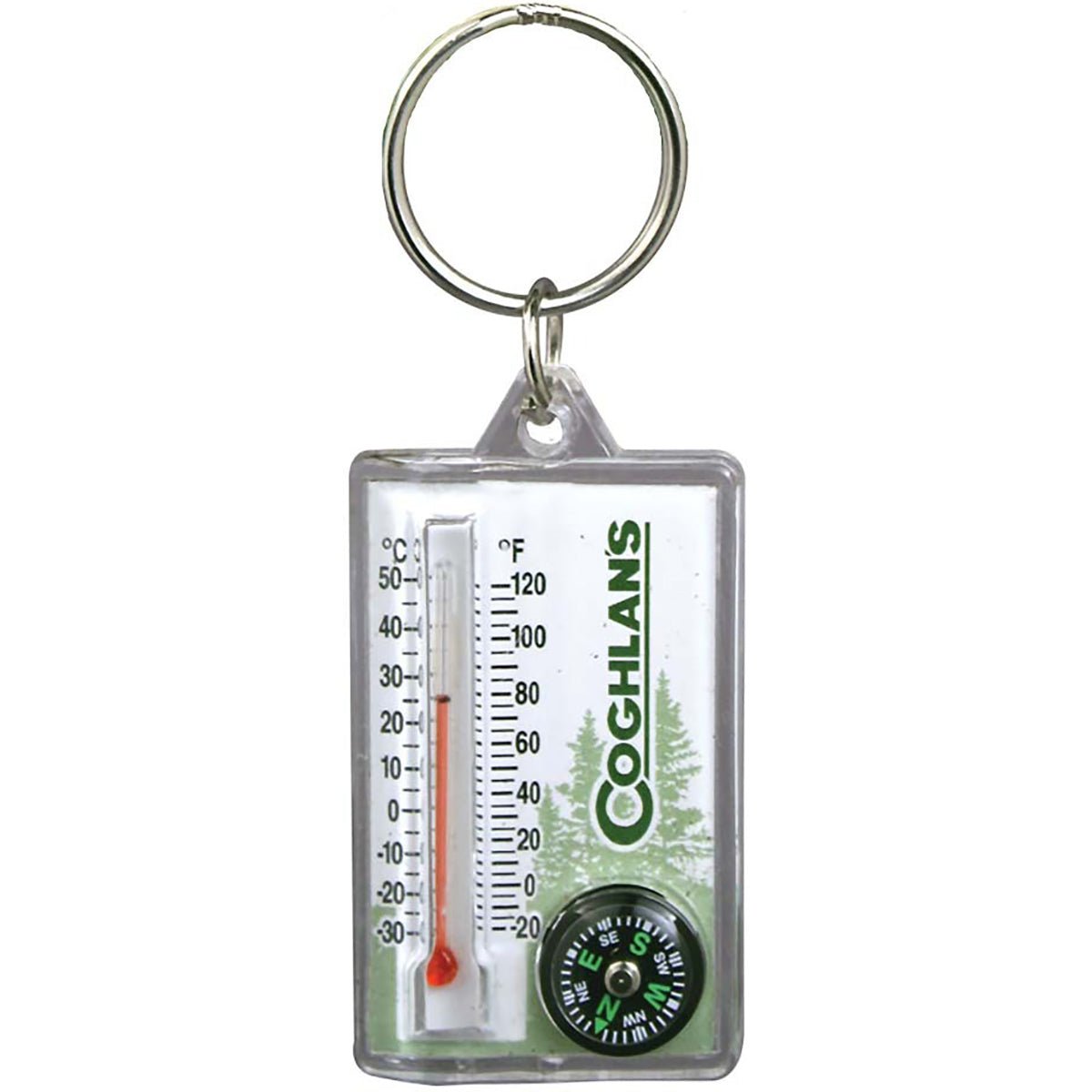 Coghlan's Zipper Pull Thermometer & Compass Keychain, Windchill Chart, Survival - Forza Sports