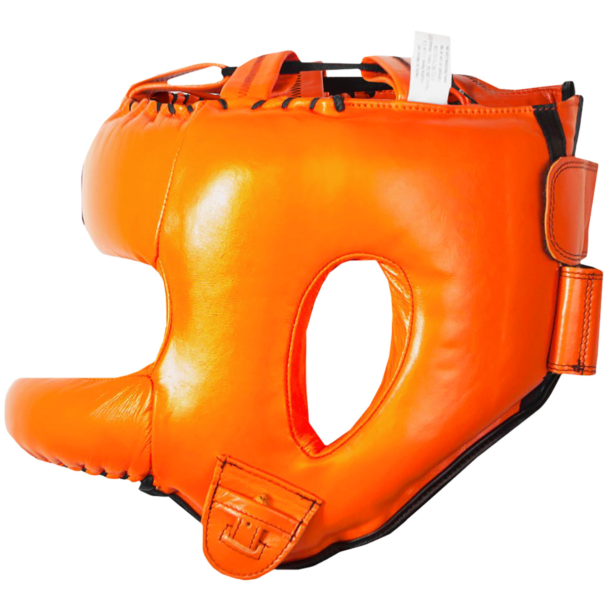 Cleto Reyes Redesigned Leather Boxing Headgear w/ Nylon Face Bar - Tiger Orange Cleto Reyes