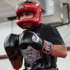 Cleto Reyes Traditional Leather Boxing Headgear w/ Nylon Face Bar - Solid Gold - Forza Sports