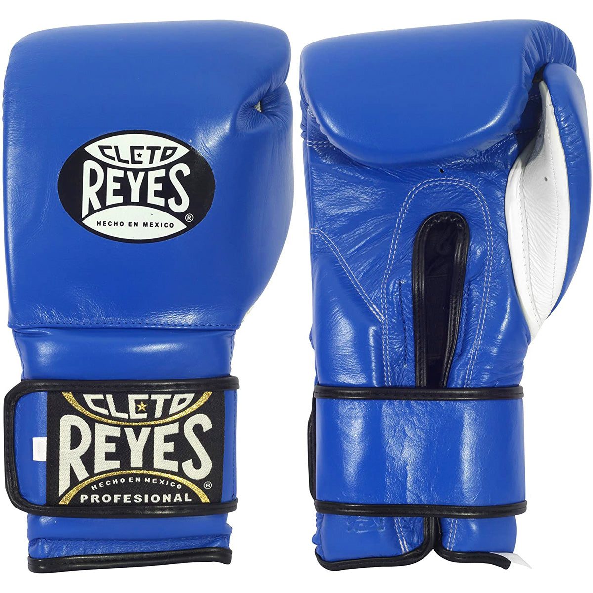 Cleto Reyes Hook and Loop Leather Training Boxing Gloves - Blue Cleto Reyes