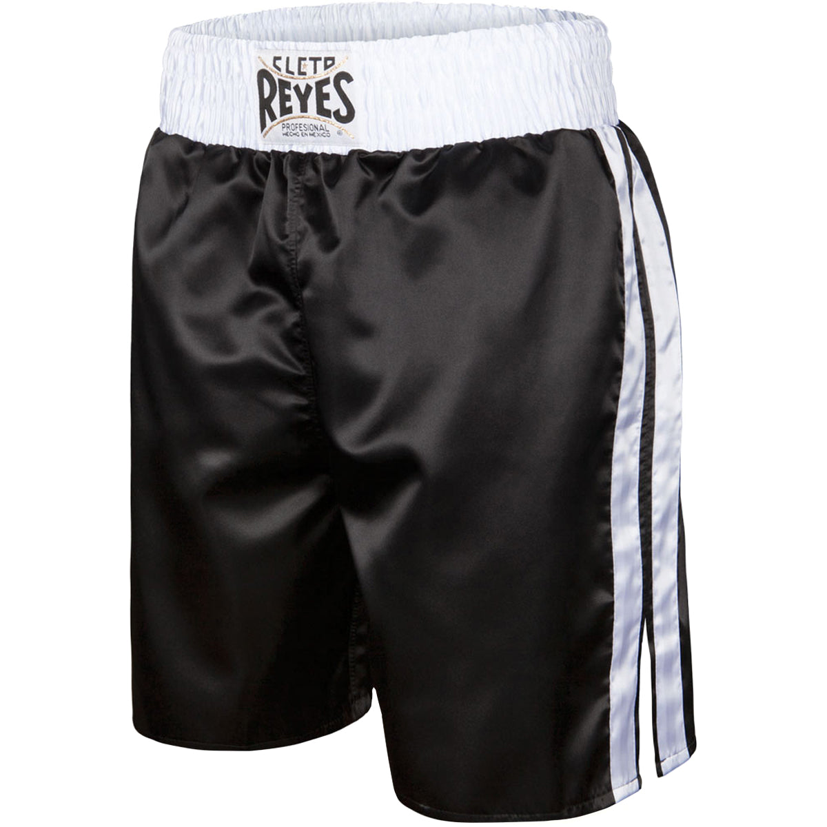 Cleto Reyes Satin Classic Boxing Trunks - XL (44") - Black/White Cleto Reyes