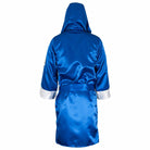 Cleto Reyes Satin Boxing Robe with Hood - Blue/White Cleto Reyes