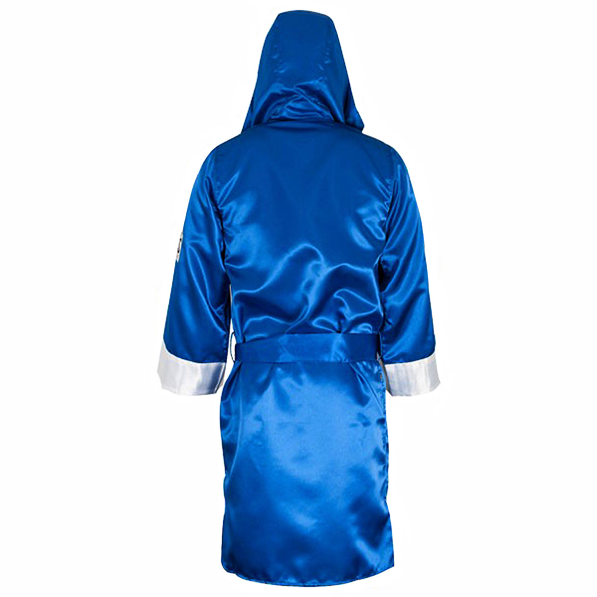 Cleto Reyes Satin Boxing Robe with Hood - Large - Blue/White Cleto Reyes