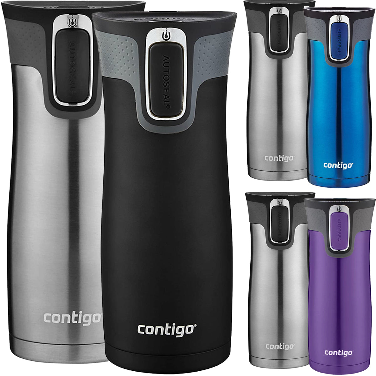 Contigo 16 oz. West Loop 2.0 Insulated Stainless Steel Travel Mug 2-Pack Contigo