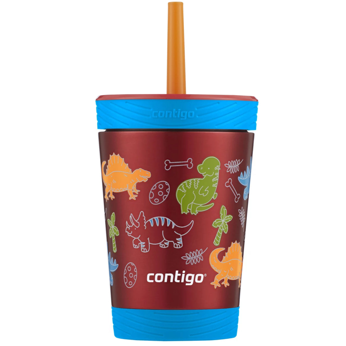 Contigo Thermalock Spill-Proof Kids Stainless Steel Tumbler with Straw, 12 oz, Sprinkles with Birds & Flowers