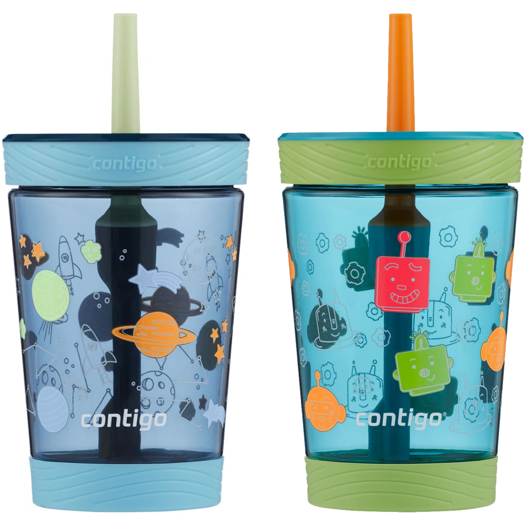 Contigo Kids Spill-Proof Stainless Steel 12oz Tumbler with Straw and  Thermalock Lid Blue Raspberry Cosmos