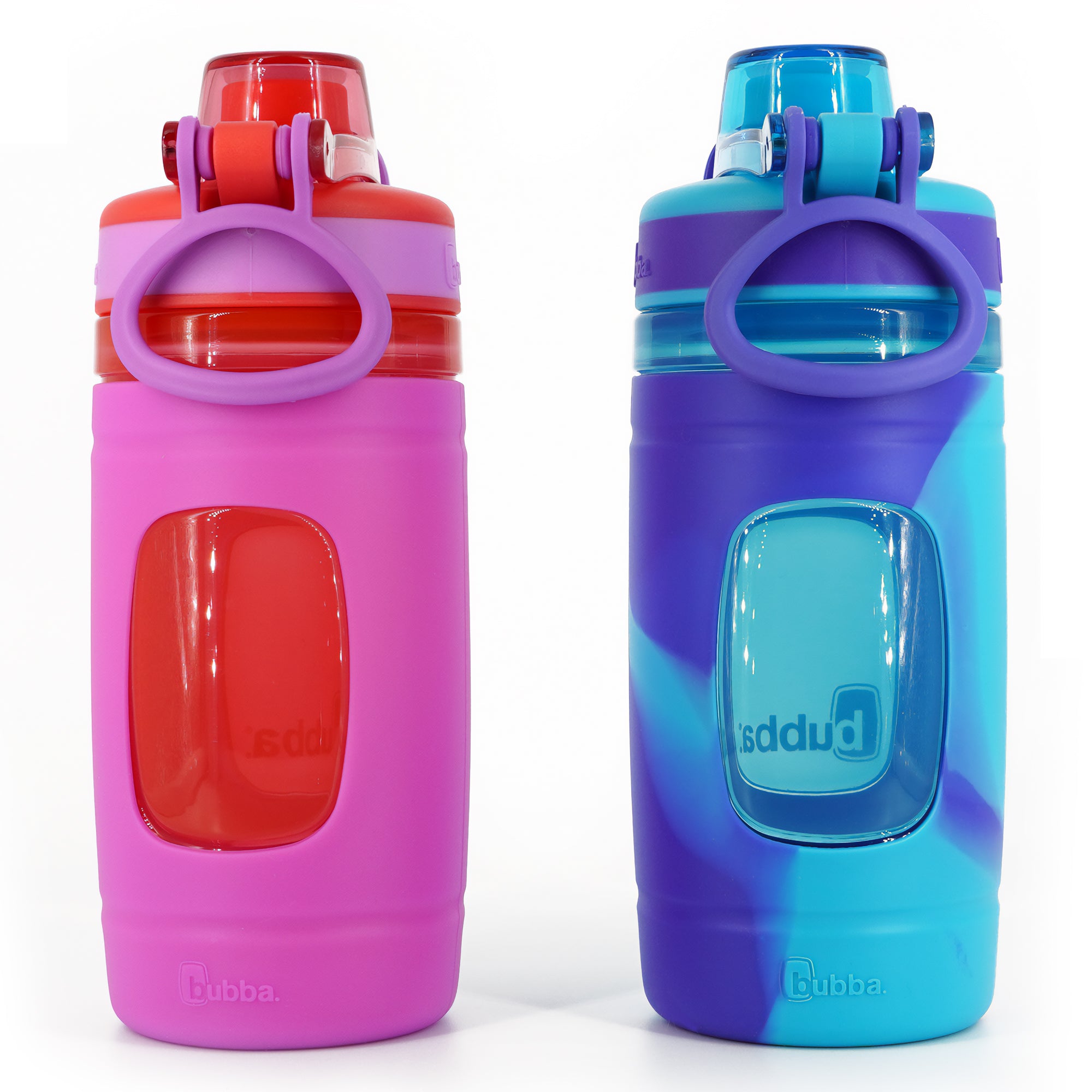 Bubba 16oz Flo Plastic Kids Water Bottle with Silicone Sleeve Blue and Gray  1 ct