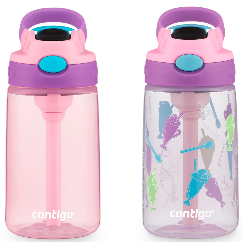 Contigo Kids Water Bottle with Redesigned AUTOSPOUT Straw, Eggplant & Punch  20 oz